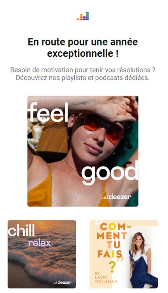 Deezer - Exemple de contenu mailing